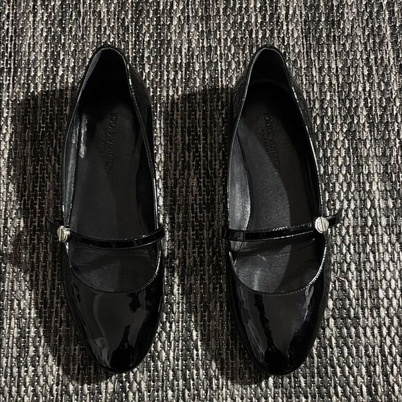 LOUIS VUITTON Patent Uniformes Ballet Flats Black - Picture 1 of 11